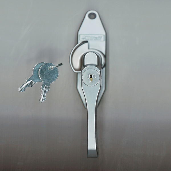 ビル用鍵付締まりハンドル(鍵指定無し)　CR0210RO　(R)　色:シルバー 　