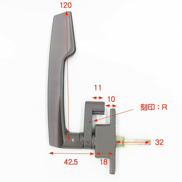 小池ガラス店 / ビル用ATハンドル B01814D-R-KG 色 : KG 小池ガラス店 / ビル用ATハンドル B01814D-R-KG 色 : KG