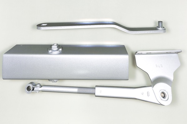 ドアクローザー　BS22PL　L型ブラケット(P15)パラレル型　外装式ストップ付　シルバー