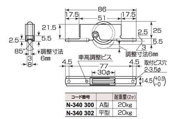 最大48%OFFクーポン MK S-665 ST枠 調節戸車 A型 <br>S-665-300 1個<br><br>   118-9403<br><br><br>