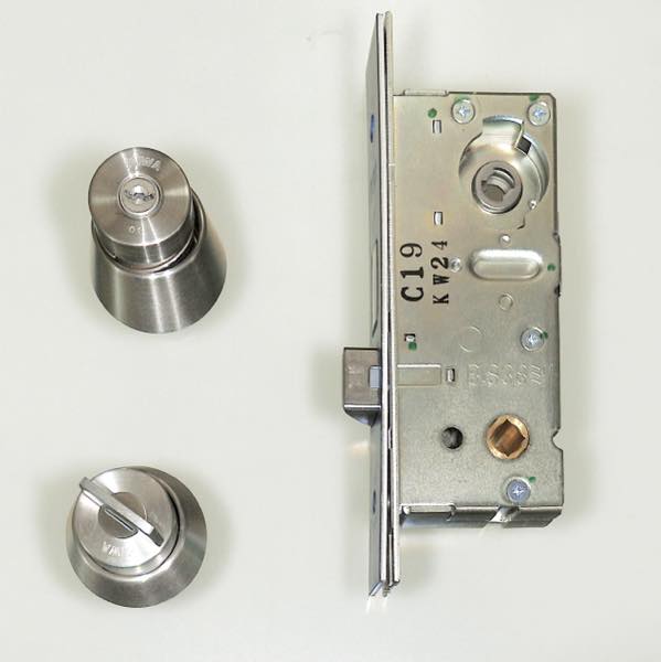 U9レバーハンドル用箱錠　バックセット: 38mm　ドア厚 : 33 42mm用　U9LA-1-38-3342