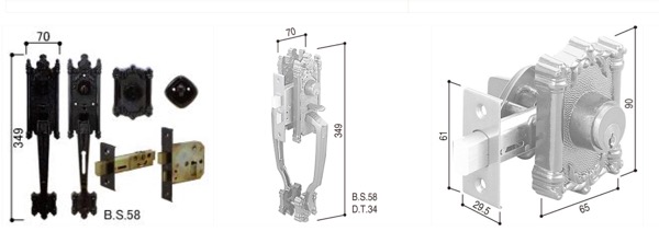 買得 ノースウエストYKKAP交換用部品 サムラッチハンドル錠セット HH-J-0233